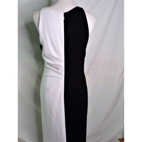 🆕TALBOT RUNHOF Bobbin2 Ruffled ColorBlock Gown Black & White 10 - Picture 11 of 16